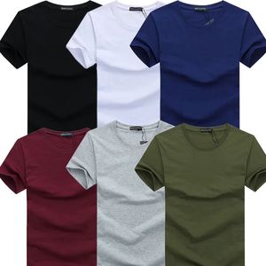 TEXIWAS 6PCSLot Modemerk Oneck Slanke Korte Mouw Mannen Trend Casual Heren T-shirt Koreaanse 4XL 5X 240315