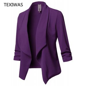 Texiwas printemps kimono manteau costume formel Blazer Women Business Suit Blazers Coats Office Bureau Lady Suit Blazer Tops Tops