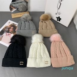 Textiel modeontwerper beanies gebreide hoed ins populair winter warme wollen hoeden klassiek merk schedel cap 022