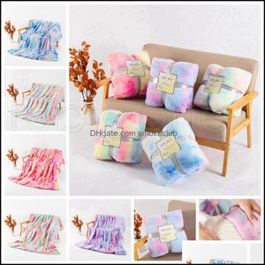 Textiles Maison Jardin160 * 130Cm Tie Dye Fuzzy Throw Couverture Double Couche Shaggy Couvertures Chambre Tapis Literie Canapé Er 5 Modèles Rra3832 Dr