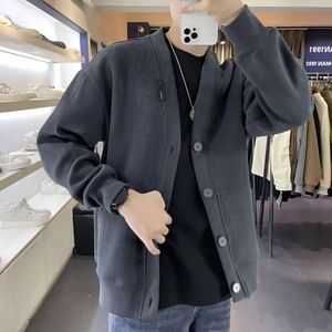 Gestructuur Hoods Hoodie Spring en Autumn 2024 Nieuw trendy merk Solid Color Cardigan Jacket Koreaanse casual slijtage