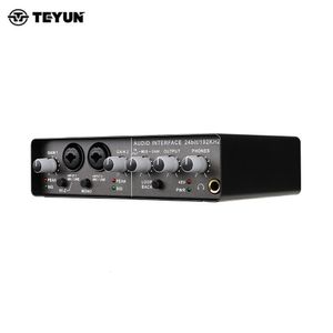 TEYUN Q24 Professionele audio-geluidskaart met elektrische gitaar Monitor Opname Live-uitzending voor zang Computer PC Studio 240110