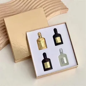 Parfum de marque TF 10ML 4pcs / set Orchidée de minuit Orchidée de nuit magique Orchidée de velours Vétiver gris Haute qualité Femmes Corps Parfum agréable Parfum de Noël Coffret cadeau Stock