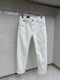 TF Brand Mens Jeans Designers AAA Hoogwaardige Luxury Brand Logo Broken Hole Skinny Jeans Twill Standard Fit