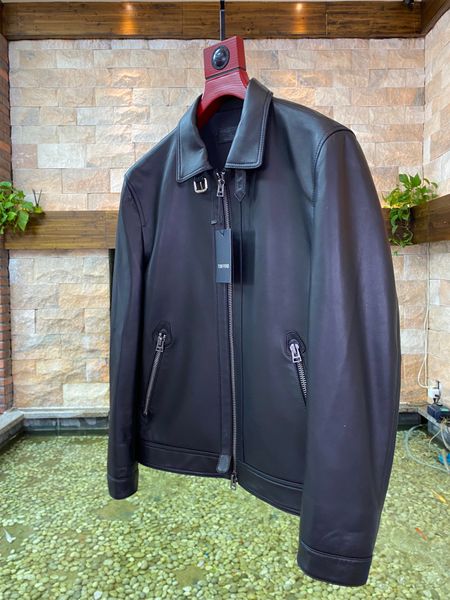 TF TOM mens luxe véritable veste en cuir véritable outwear designer luxe cadeau fête des pères brillant rembourrage veste hommes italien baseball veste oie