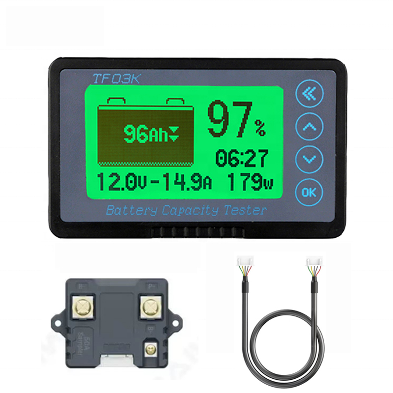 TF03K 120V50A Hight Precision LifePo/Lead Acid Battery Monitor Batteriindikator Batterinivå Kapacitet Indikator Coulombmeter