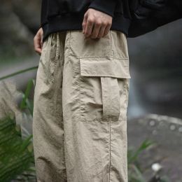 TFETTERS 2024 Autumn Casual Pants Men Waterproof Thin Mid Waist Solid Color Men Cargo Pants Tourism Outdoors Riding Trousers