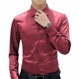 Tfetters Hot Selling Nieuwe mannen Luxe Shirts Wedding Party Dr Lg Mouw Zijden Smoking Shirt Mannen Gemerceriseerde Cott shirt Y5Nf #