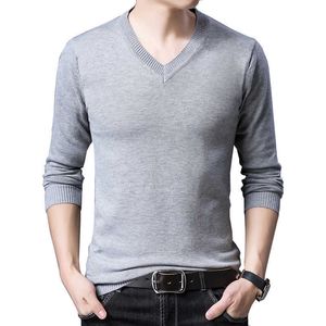 TFETTERS Hommes Marque Pull Automne Slim Pulls Hommes Casual Couleur Unie Col V Pulls Pull Câble Tricot Pull Y0907