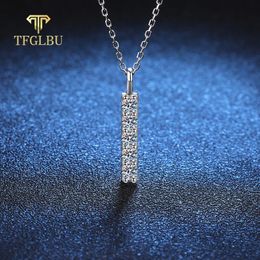 TFGLBU-Colgante de corte excelente certificado 0,5 CTTW para mujer, collar de plata de ley S925, joyería elegante de diamantes brillantes 240115