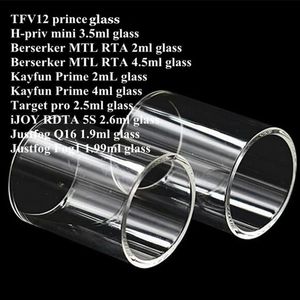 TF12 prince h-priv Hpriv min Berserker MTL RTA Kayfun Prime Target pro iJOY RDTA 5S Justfog Q16 Fog1 Tube de verre de remplacement de réservoir