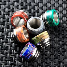 810 TFV8 Grille Drip Tips Résine Époxy En Acier Inoxydable Drip Tip Vague Embouchure Large Pour TFV8 TFV12 Accessoires De Fumer DHL Gratuit