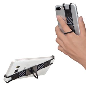 Correa de mano de seguridad TFY con soporte de agarre para dedo con anillo de metal de rotación de 360 ° para iPhone Galaxy S6 Edge