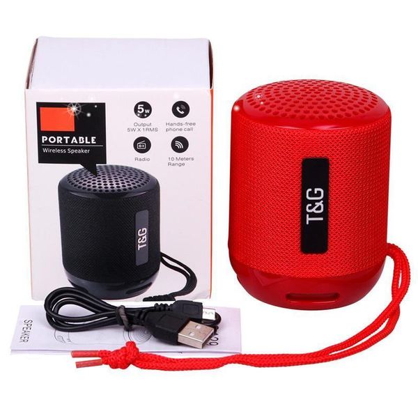 TG129 Haut-parleur Bluetooth portable Mini caissons de basses sans fil Musique Lecteur MP3 Radio FM Carte de stockage TF Tissu USB Haut-parleurs extérieurs créatifs TG 129 avec boîte de vente au détail