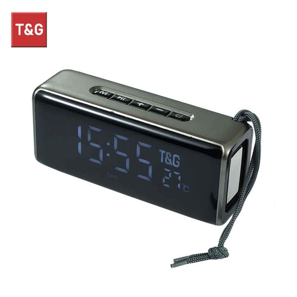 TG174 Mini Bluetooth Haut-Parleur Température Horloge Alarme avec Affichage Numérique 3D Stéréo Musique Surround Sound Support FM
