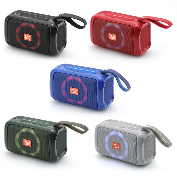 TG193 LED lumière clignotante haut-parleurs Portable extérieur 1200 mAh BoomBox tissu étanche Subwoofer FM Radio sans fil