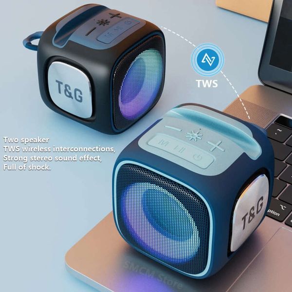 TG359 Portable Caixa de Som Bluetooth en haut-parleur Mini colonne FM Radio TF Audio Wireless Subwoofer LED Soundbox Type-C Port