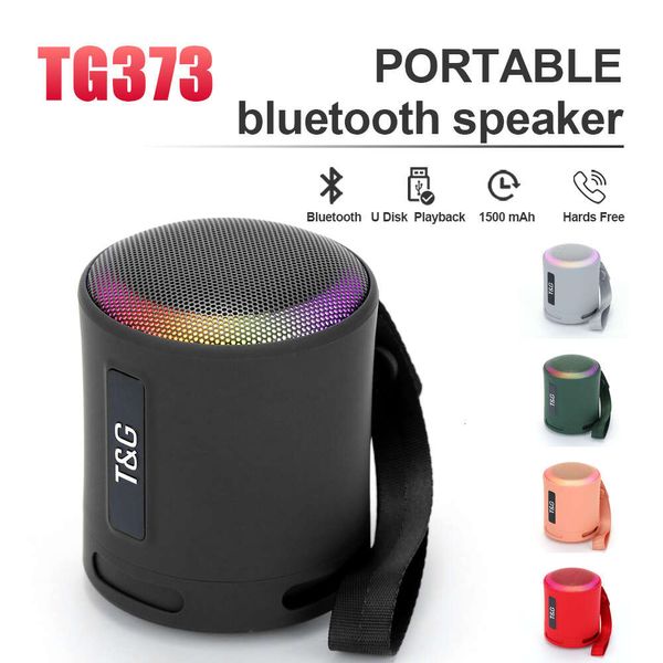 TG373 haut-parleurs portables Bluetooth TWS MINI MINI MUSIC BOX 1500MAH LED Light Subwoofer Prise en charge de la carte USB / TF pour PC Smart Phone