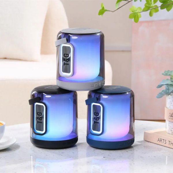 Altavoz Bluetooth TG376, reproductor portátil, Mini, resistente al agua, TF, USB, FM, TWS, altavoces para dormitorio, Camping, música, iluminación colorida RGB