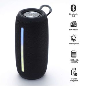 TG663 Portable Bluetooth haut-parleur Wireless 15W Colonne de basse FM Radio TF Carte BT USB RGB Light Outdoor Home Music Play