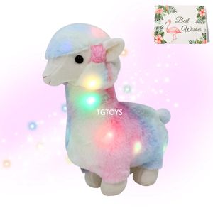 Tgtoys allume Rainbow Llama en peluche pour enfants