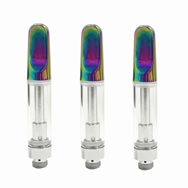 Th205 Rainbow Ceramic Coil Vape Cartouches 0,5 ml 1,0 ml Atomiseurs Réservoir 510 Fil épais Verre à huile Chariots vides Métal Rainbows Conseils Vaporisateur