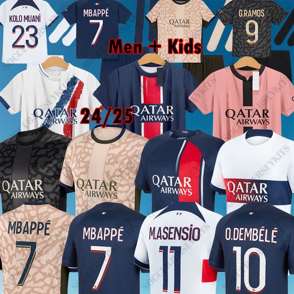 Camisetas de futbol psg jersey Maillot de football shirts Paris Saint Germain soccer jersey men kids kit sets uniform enfants MBAPPE neymar messi PSG RETRO