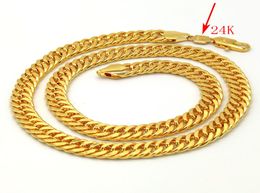 THAI BAHT COLLIER EN OR Massif GF Lourd 88 Grammes Bijoux 4mm D'ÉPAISSEUR HAUT XP Chaîne Gourmette Cubaine 24 K Timbre link4056813