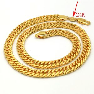 THAI BAHT or massif GF collier lourd 88 grammes bijoux 4mm d'épaisseur haut XP chaîne gourmette cubaine 24 K timbre link275G