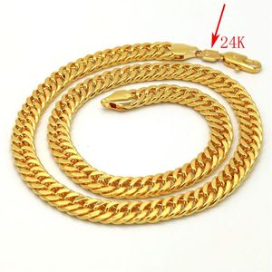 THAISE BAHT Massief GOUDEN GF KETTING Zware 88 Gram Sieraden 4mm DIKKE TALL XP Cubaanse Curb Chain 24 K Stempel link261A