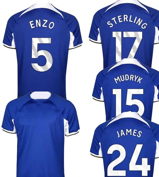 23-24 5 ENZO Soccer Jersey Thai Qualité Personnalisé 17 STERLING 23 GALLAGHER 31 MADUEKE 33 FOFANA 32 CUCURELLA 15 MUDRYK DHgate Design Football Wear Sports Grossiste