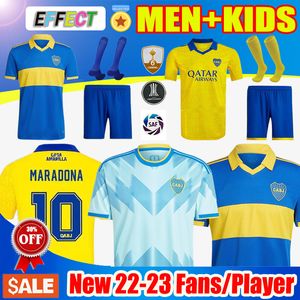 Boca Juniors 20/21 Maillots de foot 2020 2021 Fans Version du joueur TEVEZ troisième 4ème Maillots de football pour enfants Retro Diego Maradona 1981 Camiseta de Futbol