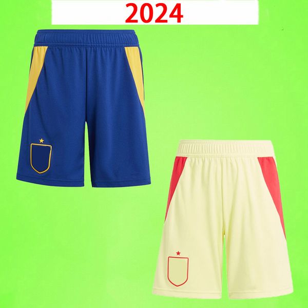 2024 Espagne Soccer Shorts Fans version 2025 Espana Rodrigo Asension Morata Gavi Koke Ferran Pedri Olmo Gaya 2024 Pantalon de football Gk Mens Away Blue Yellow 24 25