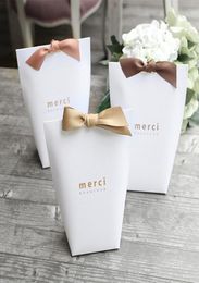Merci Merci Wrap Gift Wedding Birthday Party Favors Sacs Handmade Article Sac Candy Bijoux Emballage Emballage pliable Box2030310