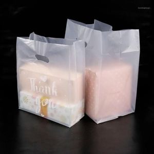 Bedankt Plastic Geschenktas Doek Opbergtas Boodschappentas met Handvat Feest Bruiloft Plastic Snoep Taart Inpakzakken 1310P