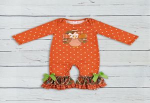 Thanksgiving Days Babykleding Baby-outfit Kalkoenpatroon Herfst Jumpsuits Pasgeboren katoenen meisjesboetiekkleding GPF807207 Y18109881587