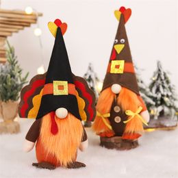 Thanksgiving Party Decorations Turkije Vormige hoed Gnome Faceless Doll Plush Dolls Cartoon Toy For Kids Party Supplies Festival Gift Accessories 10 5MG1 D3