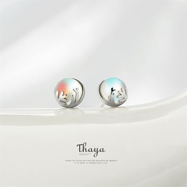 Thaya 925 argent Aurora forêt boucles d'oreilles Design Original bijoux pour femmes cadeau élégant 210506240r