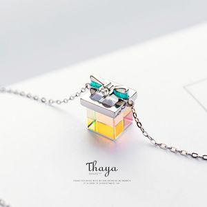 Thaya Original Light Bow Cadeau Collier 925 Argent Bohême Intéressant Couleur Prisme Collier pour Femmes Conception Spéciale Bijoux Q0531