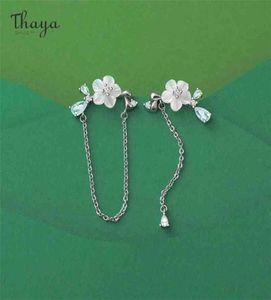 Thaya Originele Zilveren Kleur Studs Oorbel Keten Shell Bloem Dangle Hoge Kwaliteit Voor Vrouwen Seizoen Serie Fijne Sieraden 2106182306374