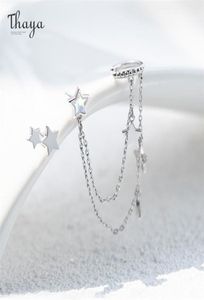 Thaya couleur argent étoile balancent boucle d'oreille pour les femmes avec chaîne violet clair cristaux boucles d'oreilles de haute qualité élégant bijoux fins 2201087467894