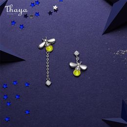 Thaya argent plaqué luciole boucles d'oreilles goutte Dangle jaune cristal argent couleur breloques pour femmes mode cadeau Fine bijoux 210317