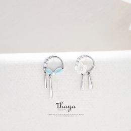 Thaya Vintage asymétrie fleurs et feuilles glands boucles d'oreilles 925 boucles d'oreilles en argent pour fille spécial bijoux fins 220211