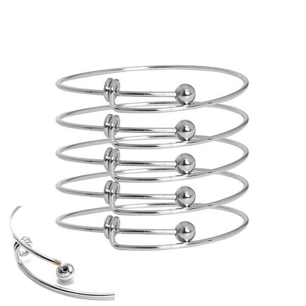 La pulsera de moda de 10 piezas proporciona tóner de acero inoxidable con pulseras de aire de alambre de cobre ajustables, hechas de joyería casera.