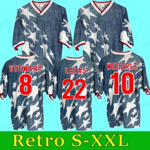 De USA Classic Away Shirt Retro Soccer Jerseys 1994 Wegerle Lalas Ramos Balboa Stewart 94 Classic Football Shirts volwassen uniformen