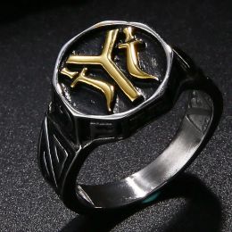 De 24 Oghuz -stammen ring 14k witte goud mannen ring Ottomans afdichting kayi ertugrul mannelijke koele ringen sieraden anillo h 49