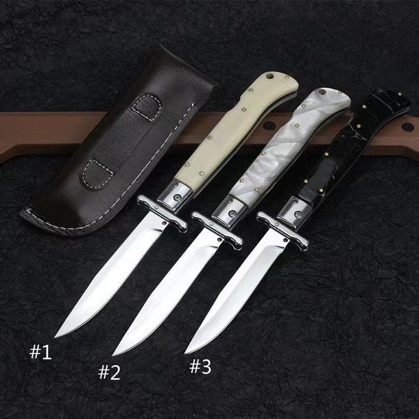 Les 6 modèles 11 '' pouces Stiletto Mafia Auto couteau 440c lame acrylique poignées tactiques couteaux de poche EDC outils