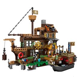The Adventure Pirate Ship Building Blocks Toys Children's Constructor Creator Ideas DIY Bricks Compat Kinderen Kids Geschenken X0902