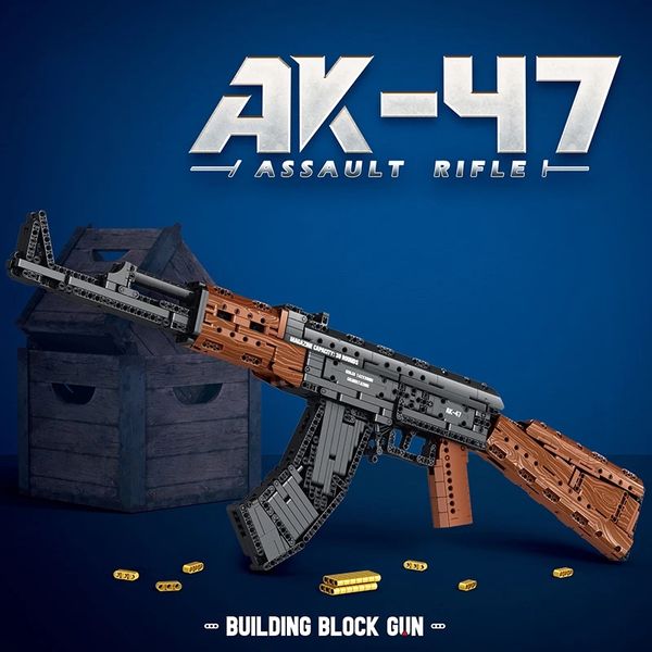 Arma de Rifle automática Ak47, bloques de construcción, serie militar MOC Ak 47, modelo WW2, arma educativa, juguetes, regalos de navidad