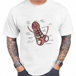 L'anatomie d'un pénis t-shirt drôle humour blague roman chemise éducative Hip Hop Geek Cott Tees 28px #